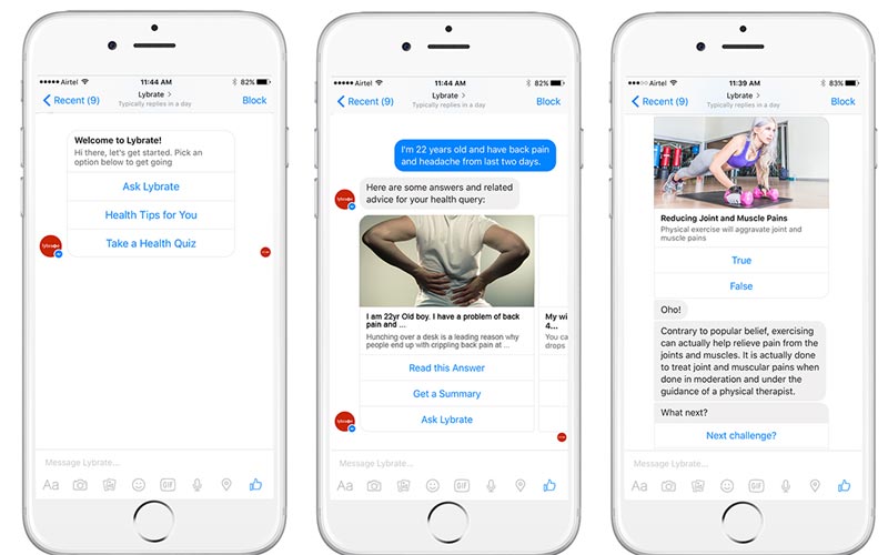 exemplo de chatbot do facebook marketing de mídia social