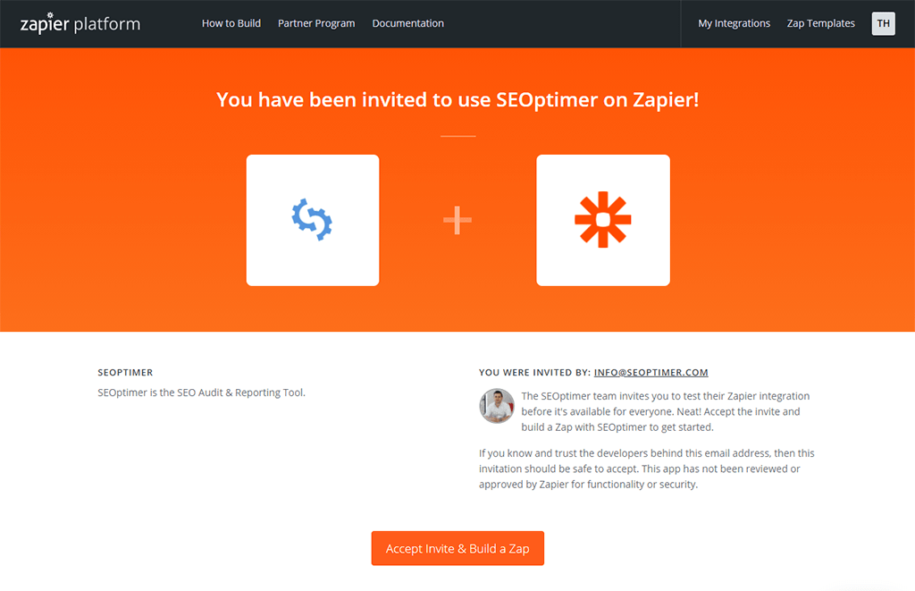 Zapier invite